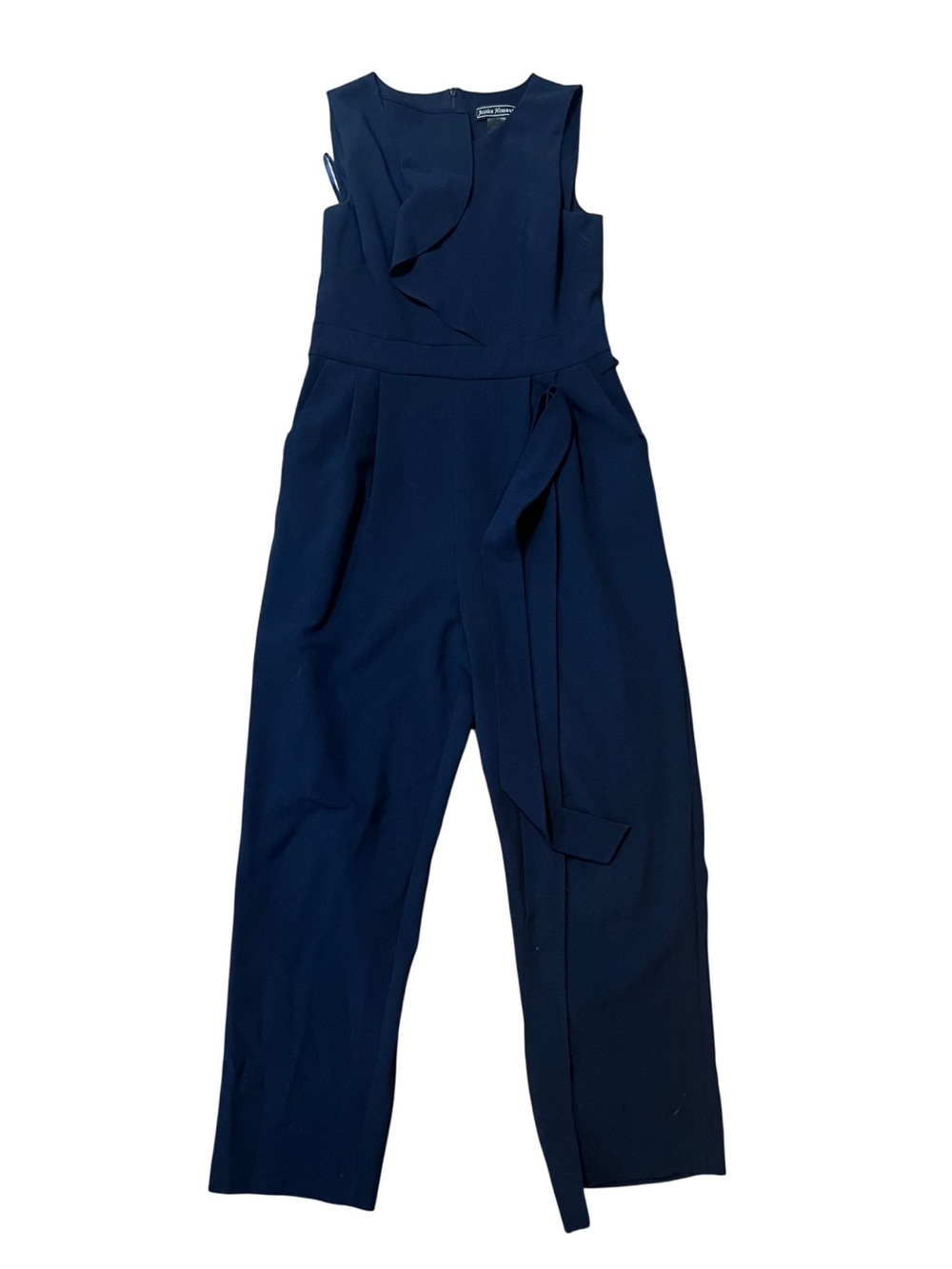 Jessica Howard Navy Sleeveless Jumpsuit with Waist Tie